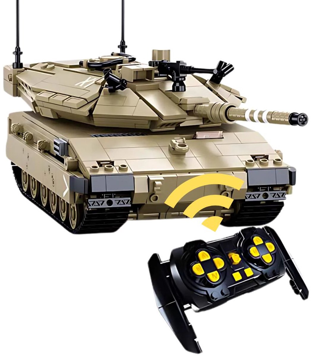   - M38-B1022 MK4 RC Tank bouwset | WW2 Army auto constructie modelbouw | Educatief militair & leger speelgoed bouwpakketten voor kinderen & volwassenen | Incl. Radiografisch bestuurbare remote | 891 bouwstenen